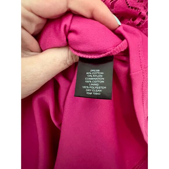 Pink Lace Floral Dress With Removable Layer Size Small - Picture 7 of 10